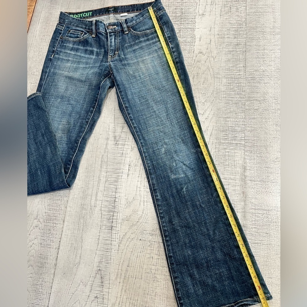 J. Crew Stretch Bootcut Denim Jeans with Distressed Wash Size 27S, 29” inseam - Picture 7 of 8